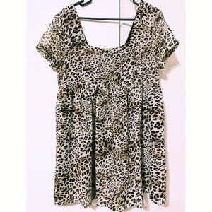 Dolls kill delias babydoll chiffon leopard print mini dress
